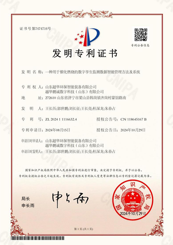 一種用于催化燃燒的數字孿生監測數據智能管理方法及系統